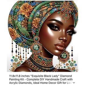 Diamond art kits for adults exquisite brown lady 11.8x11.8 inches